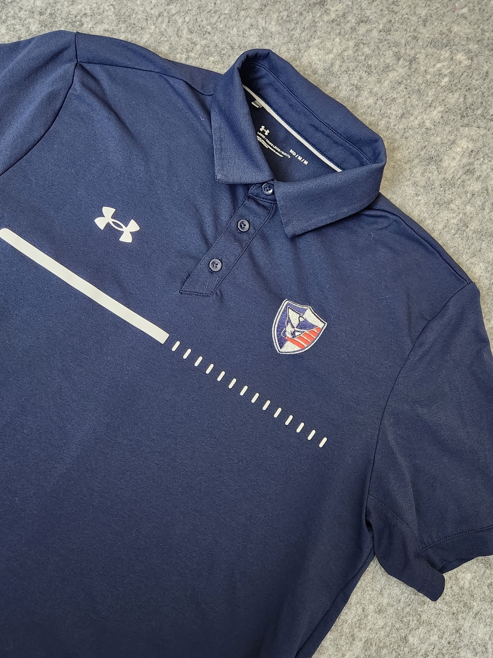 Under Armour Veterans Memorial HS Patriots Polo Men's M Blue Navy Performance